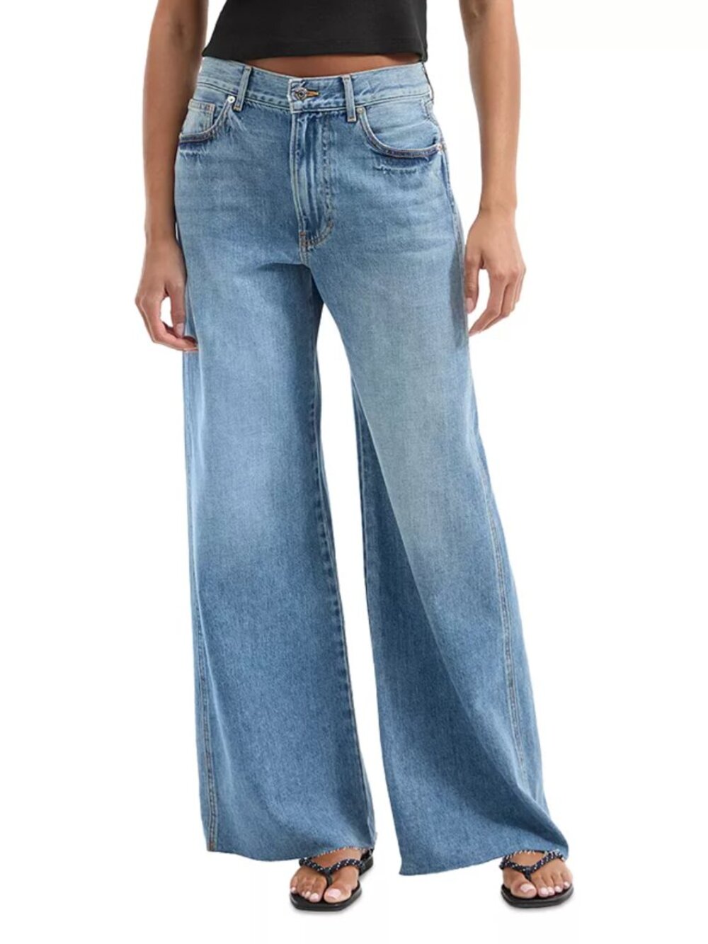 Veronica Beard Kasey Mid Rise Wide-Leg Jean